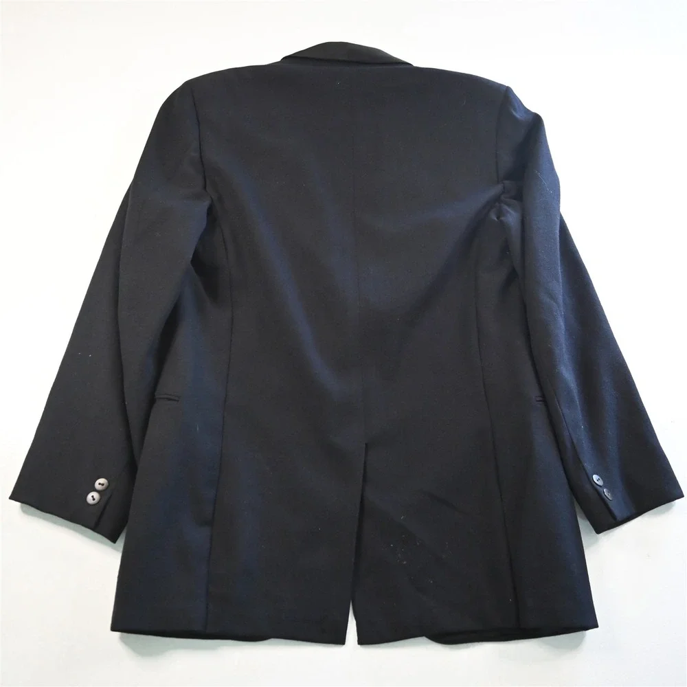 Vtg Bespoke‎ 40L 42x34 Black Wool Shawl Capt Nautical Mens Jacket Pants Tuxedo